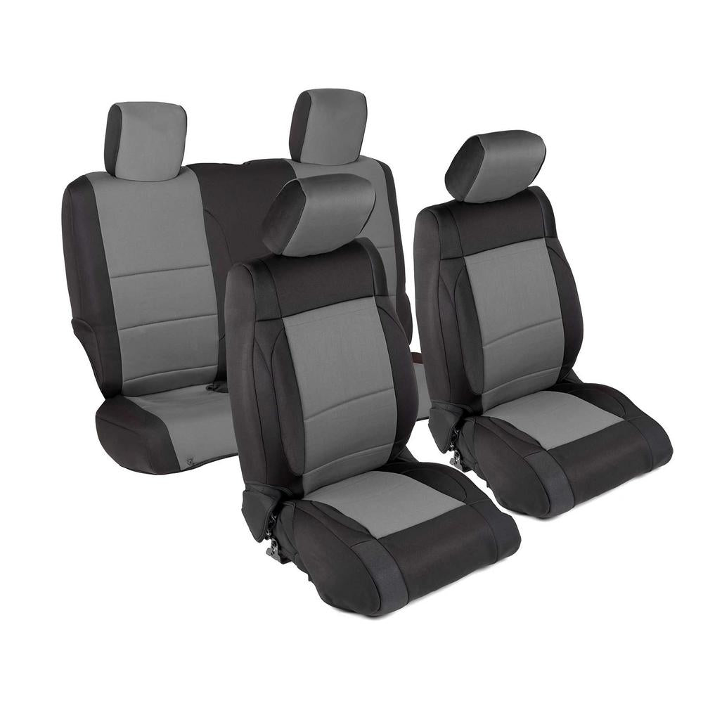 Jeep-1318-Wrangler-Jk-2-Door-Neoprene-Seat-Cover-Set-FrontRear-Charcoal