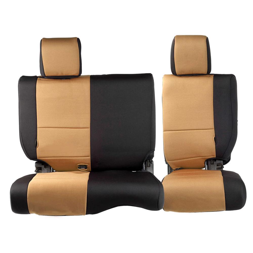 Jeep-1318-Wrangler-Jk-4-Door-Neoprene-Seat-Cover-Set-FrontRear-Tan