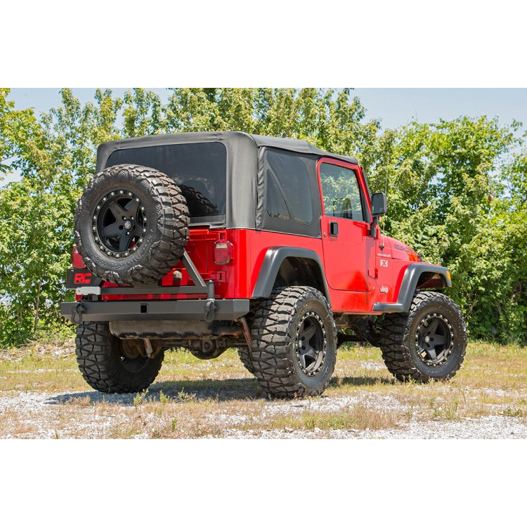 Jeep-Classic-Full-Width-Rear-Bumper-WTire-Carrier-87-06-Wrangler-YjTj-Rough-Country