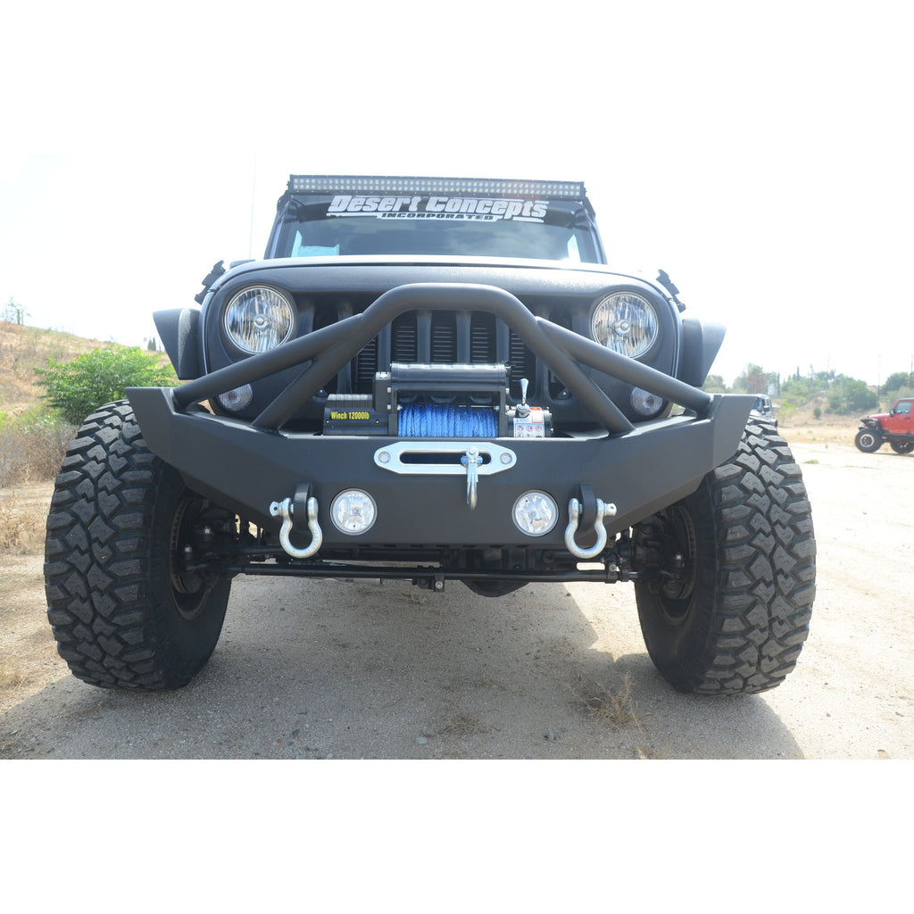 Jeep-Jk-Front-Bumper-WFog-Light-Holes-07-18-Wrangler-Jk-Steel-Mid-Length-Dv8-Offroad