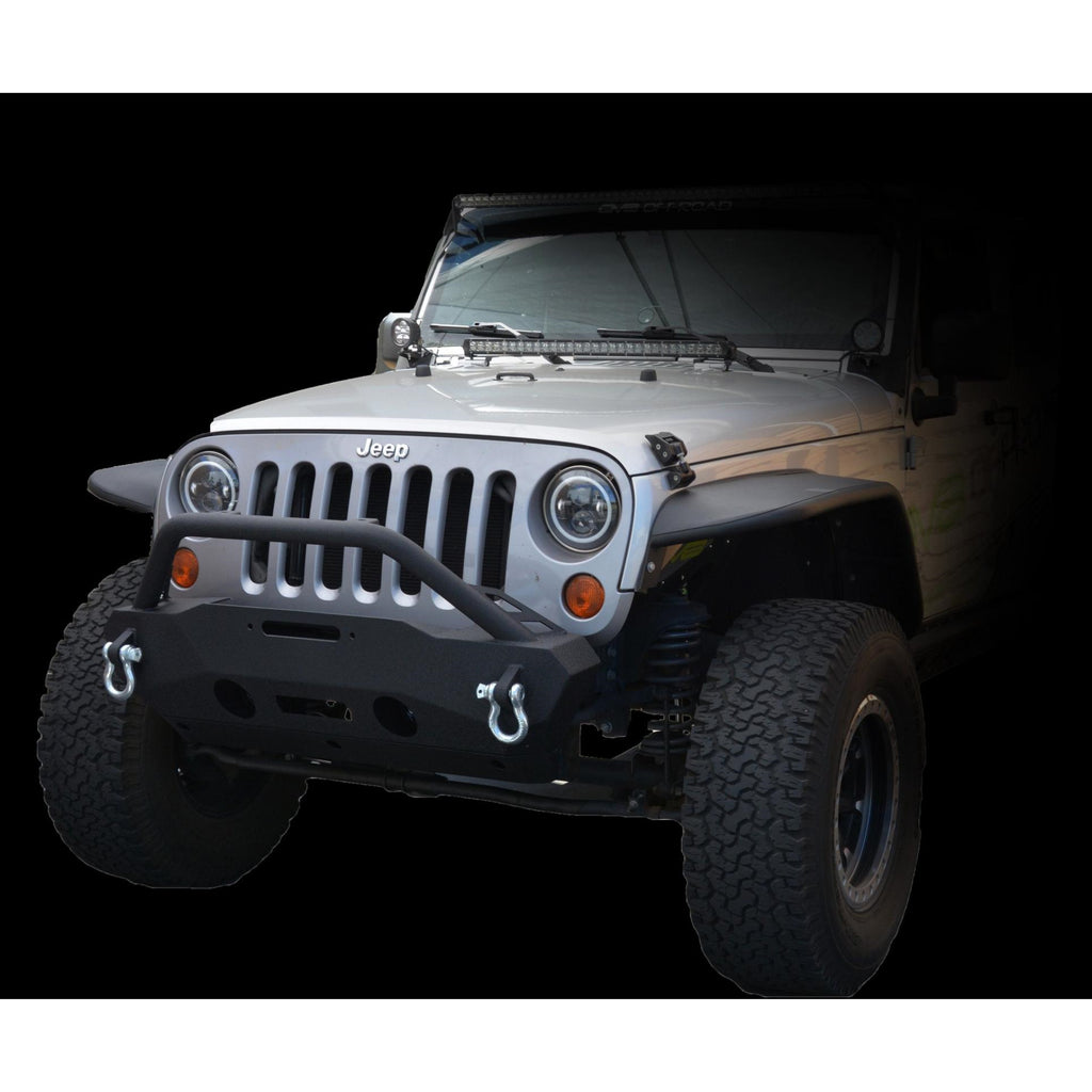 Jeep-Jk-Front-Bumper-WFog-Light-Holes-Fs-16-07-18-Wrangler-Jk-Steel-Stubby-Dv8-Offroad