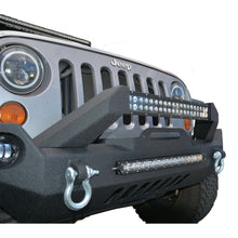 Load image into Gallery viewer, Jeep-Jk-Front-Bumper-WFog-Light-Holes-Fs-17-07-18-Wrangler-Jk-Steel-Mid-Length-Dv8-Offroad