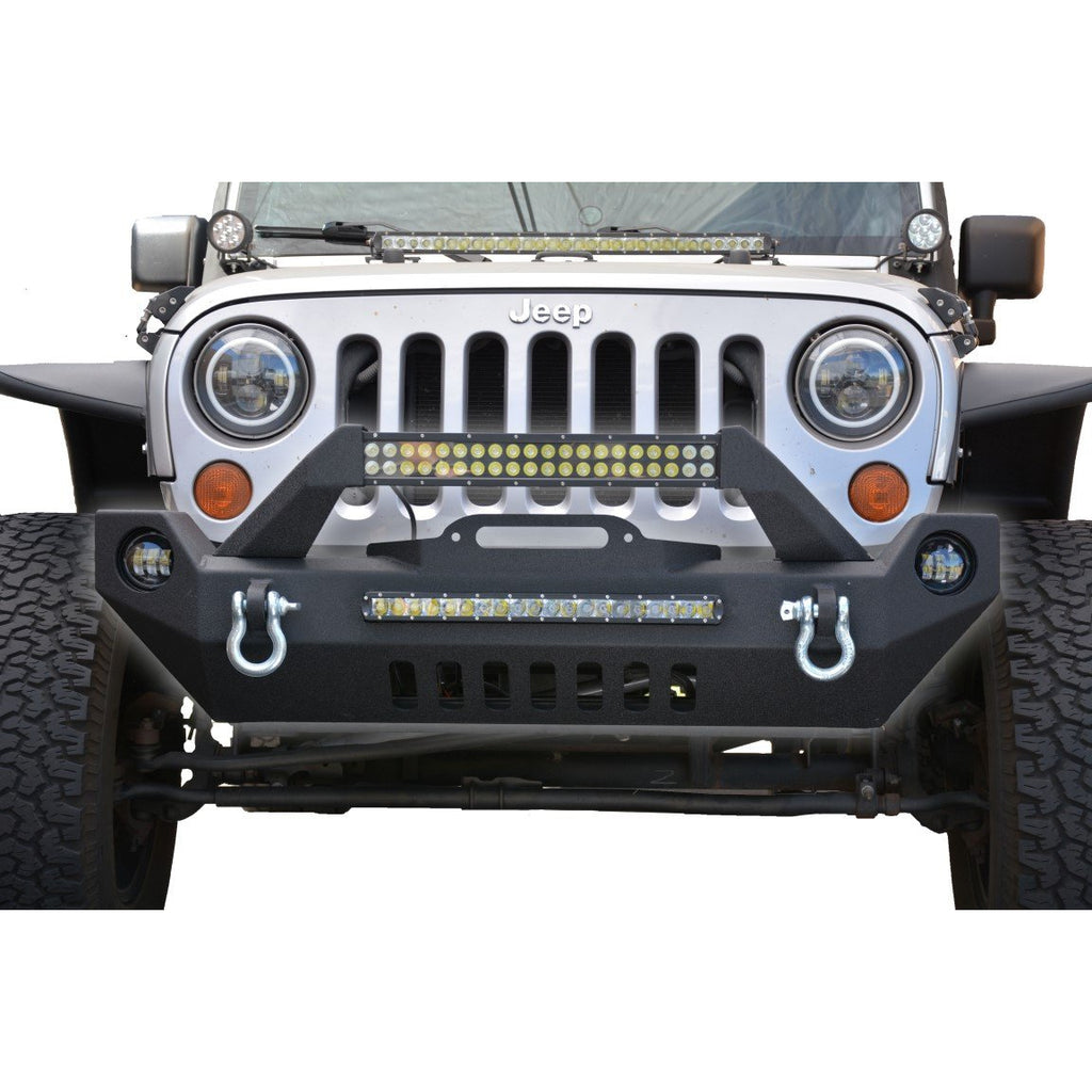 Jeep-Jk-Front-Bumper-WFog-Light-Holes-Fs-17-07-18-Wrangler-Jk-Steel-Mid-Length-Dv8-Offroad