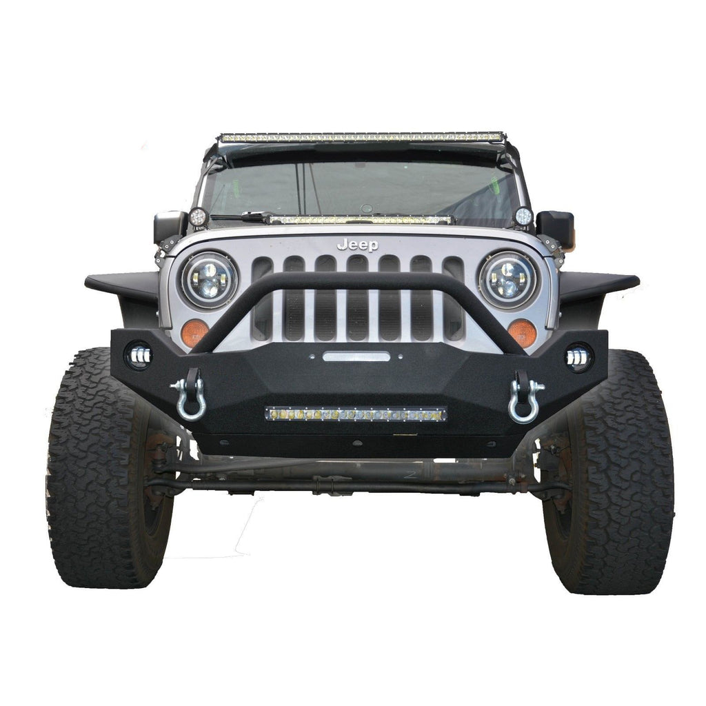 Jeep-Jk-Front-Bumper-WFog-Light-Holes-Fs-19-07-18-Wrangler-Jk-Steel-Mid-Length-Dv8-Offroad