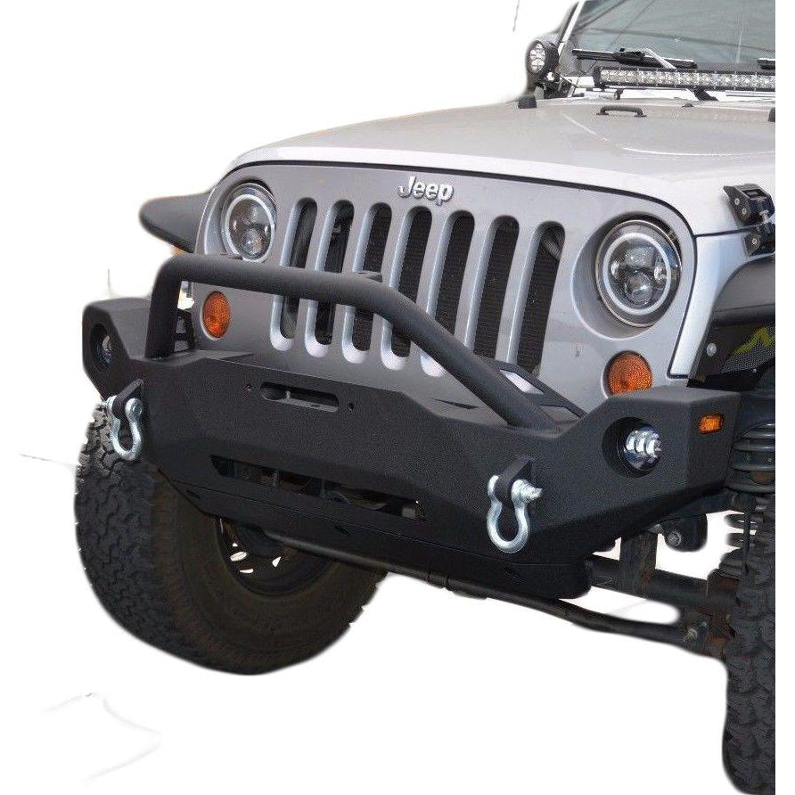 Jeep-Jk-Front-Bumper-WFog-Light-Holes-Fs-19-07-18-Wrangler-Jk-Steel-Mid-Length-Dv8-Offroad