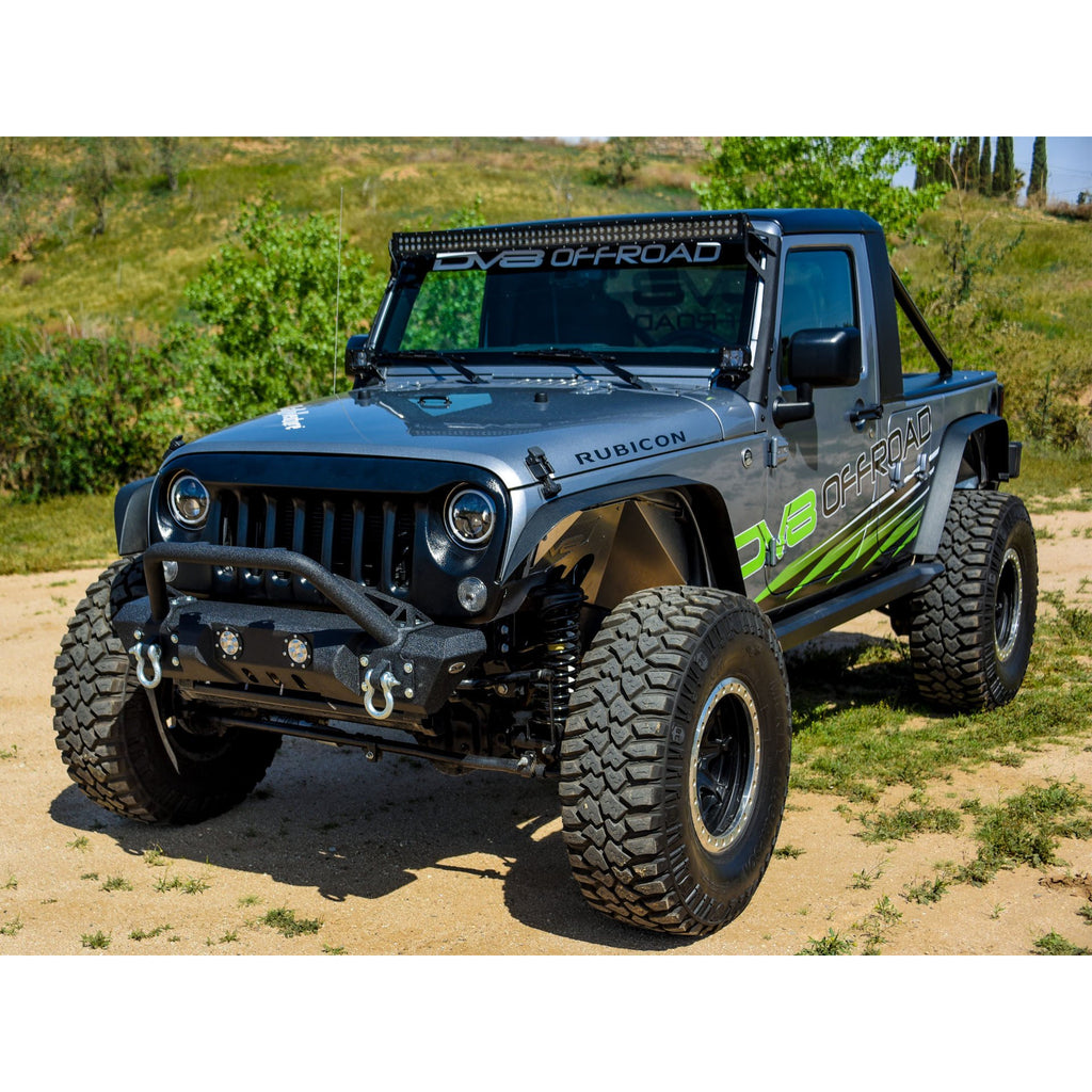 Jeep-Jk-Front-Bumper-WLed-Lights-07-18-Wrangler-Jk-Steel-Mid-Length-Stubby-WWinch-Plate-Dv8-Offroad