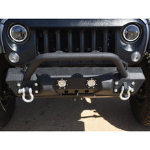 Load image into Gallery viewer, Jeep-Jk-Front-Bumper-WLed-Lights-07-18-Wrangler-Jk-Steel-Mid-Length-Stubby-WWinch-Plate-Dv8-Offroad