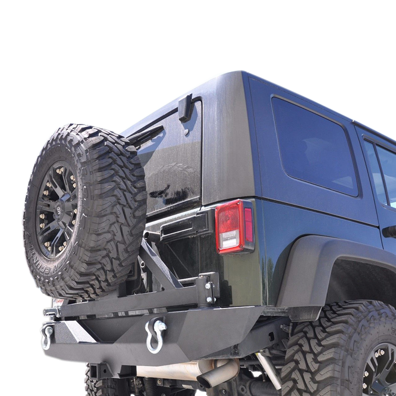 Jeep-Jk-Rear-Bumper-WTire-Carrier-07-18-Wrangler-Jk-Aluminum-Handle-Black-Dv8-Offroad