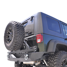 Load image into Gallery viewer, Jeep-Jk-Rear-Bumper-WTire-Carrier-07-18-Wrangler-Jk-Aluminum-Handle-Black-Dv8-Offroad