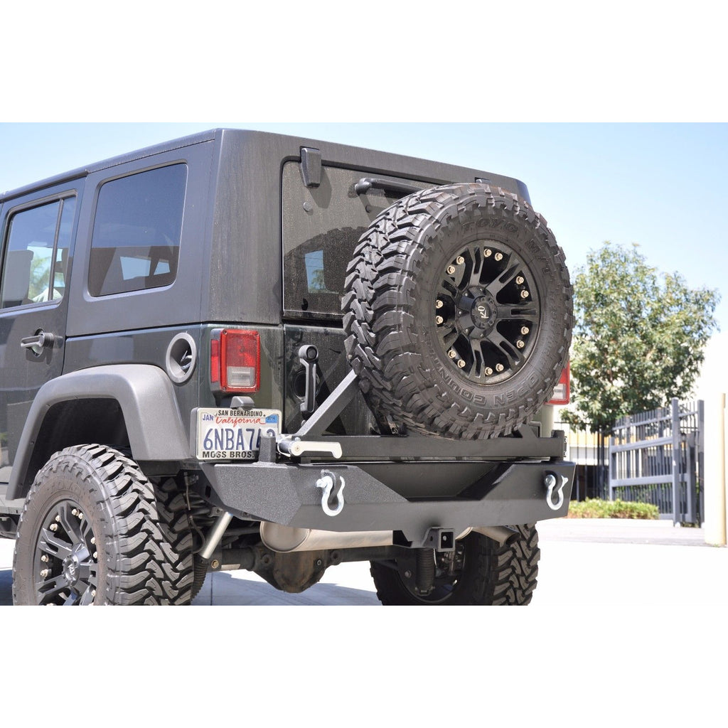Jeep-Jk-Rear-Bumper-WTire-Carrier-07-18-Wrangler-Jk-Aluminum-Handle-Black-Dv8-Offroad