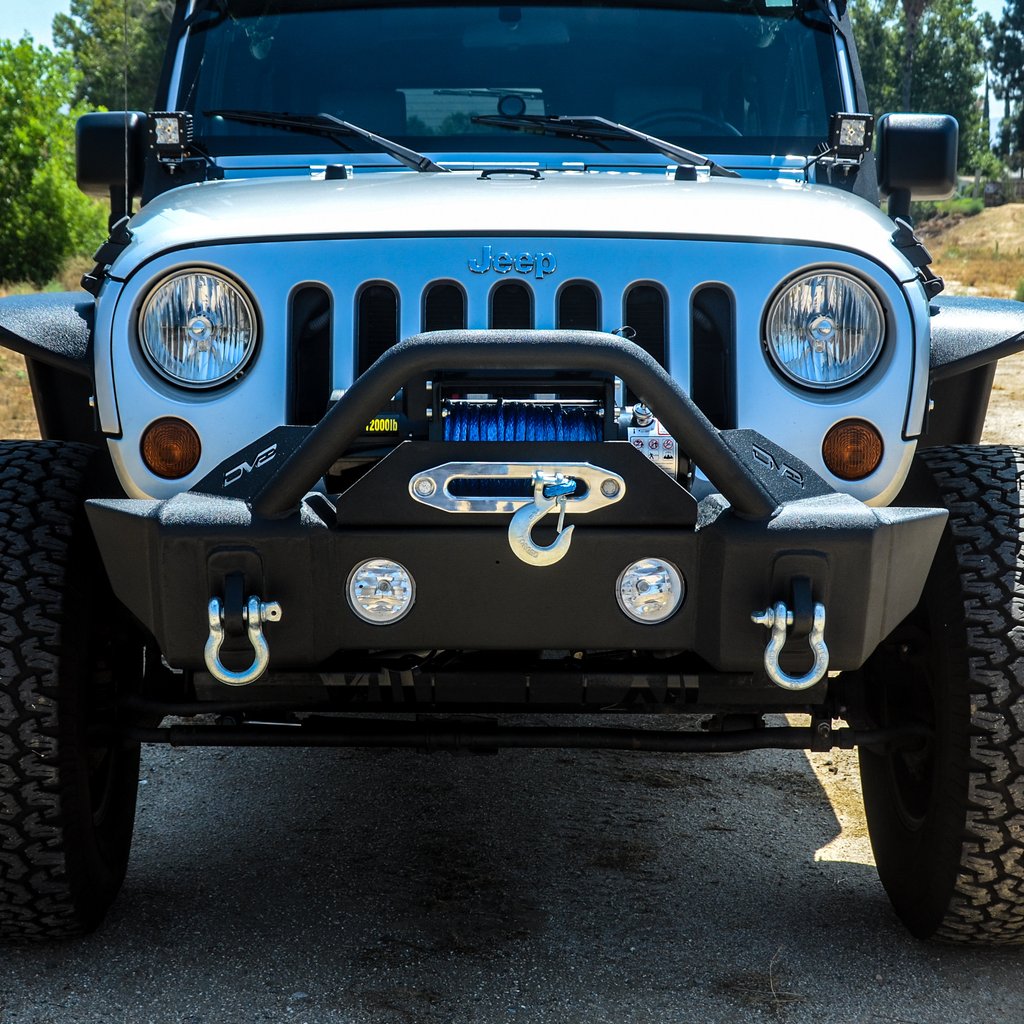 Jeep-JkJl-Front-Bumper-WFog-Light-Holes-Fs-13-07-18-Wrangler-JkJl-Steel-Stubby-Dv8-Offroad