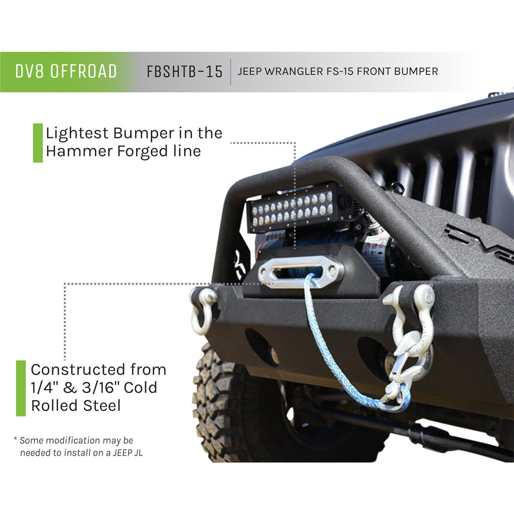 Jeep-JkJl-Front-Bumper-WFog-Light-Holes-Fs-15-07-18-Wrangler-JkJl-Steel-Stubby-Dv8-Offroad
