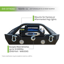 Load image into Gallery viewer, Jeep-JkJl-Front-Bumper-WFog-Light-Holes-Fs-15-07-18-Wrangler-JkJl-Steel-Stubby-Dv8-Offroad