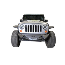 Load image into Gallery viewer, Jeep-JkJl-Front-Bumper-WLight-Bracket-Winch-Plate-07-18-Wrangler-JkJl-Steel-Stubby-Dv8-Offroad