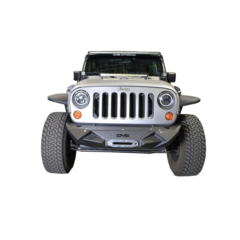 Jeep-JkJl-Front-Bumper-WLight-Bracket-Winch-Plate-07-18-Wrangler-JkJl-Steel-Stubby-Dv8-Offroad