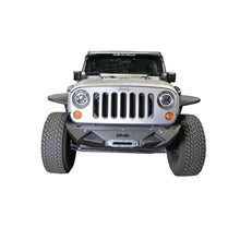 Load image into Gallery viewer, Jeep-JkJl-Front-Bumper-WLight-Bracket-Winch-Plate-07-18-Wrangler-JkJl-Steel-Stubby-Dv8-Offroad