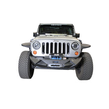 Load image into Gallery viewer, Jeep-JkJl-Front-Bumper-WLight-Bracket-Winch-Plate-07-18-Wrangler-JkJl-Steel-Stubby-Dv8-Offroad