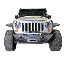 Load image into Gallery viewer, Jeep-JkJl-Front-Bumper-WLight-Bracket-Winch-Plate-07-18-Wrangler-JkJl-Steel-Stubby-Dv8-Offroad
