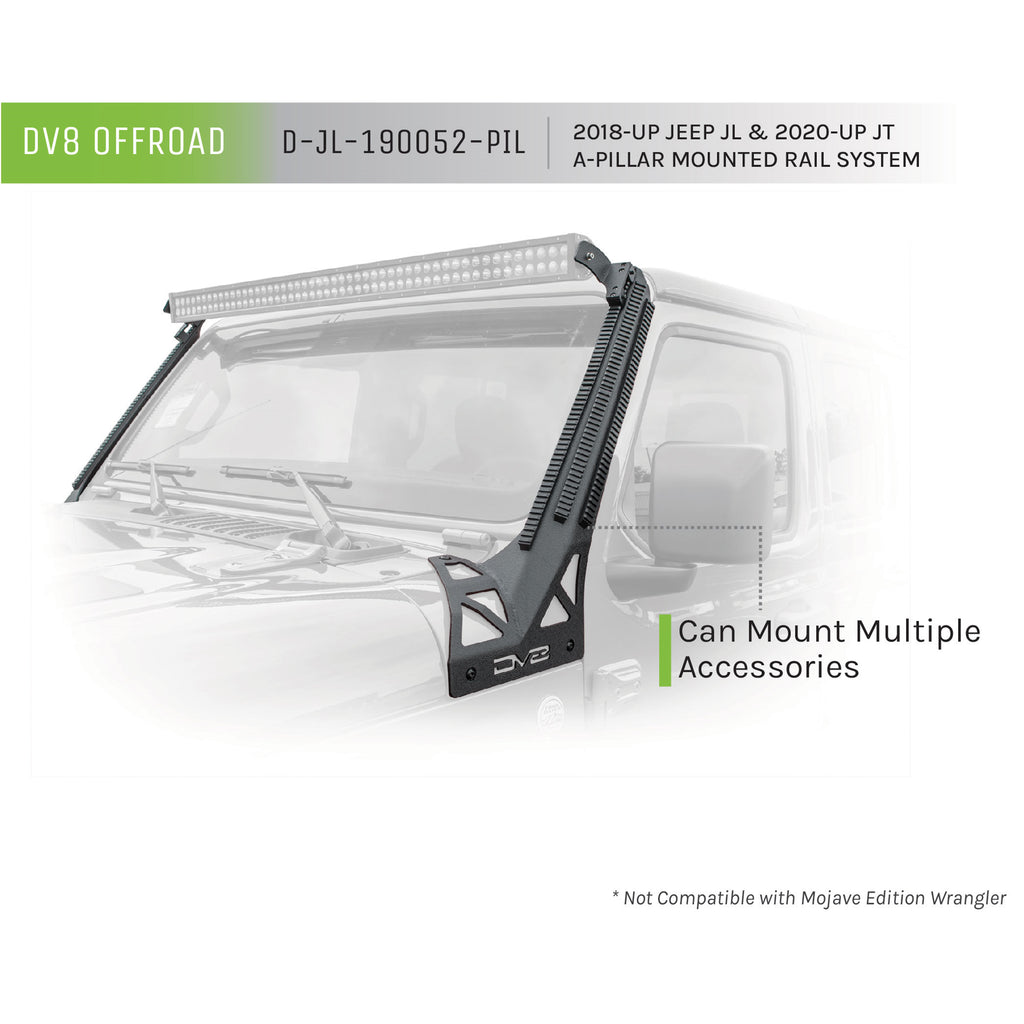 Jeep-Jl-Gladiator-Picatinny-Rail-A-Pillar-Light-Mount-For-18-Pres-Wrangler-Jl-20-Pres-Gladiator-Dv8-Offroad