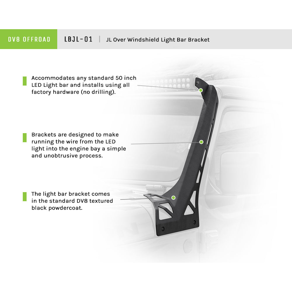 Jeep-Jl-Over-Windshield-Light-Bar-Bracket-18-Present-Wrangler-Jl-Dv8-Offroad