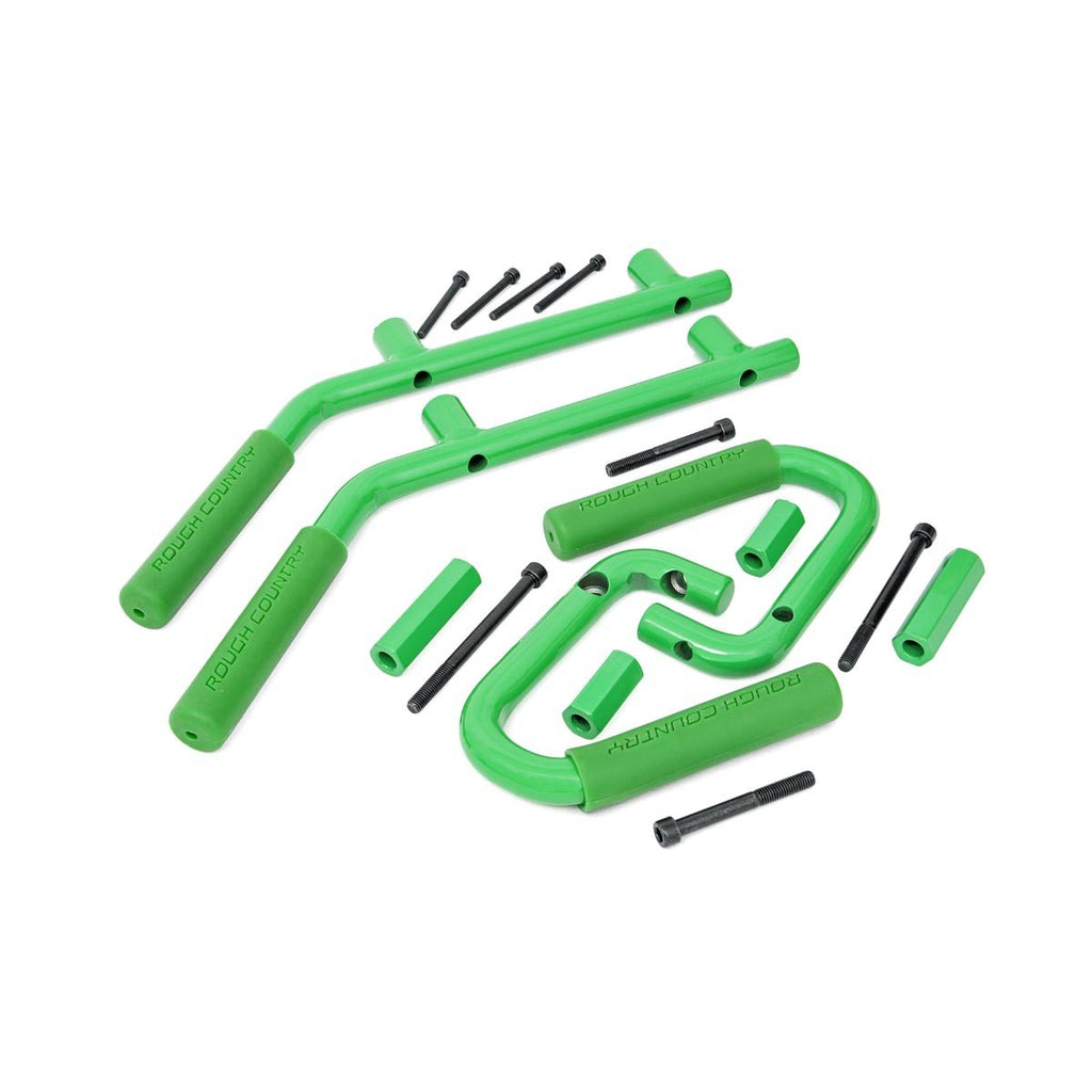 Jeep-Solid-Steel-Grab-Handle-Set-07-18-Wrangler-Jk-Green-Rough-Country