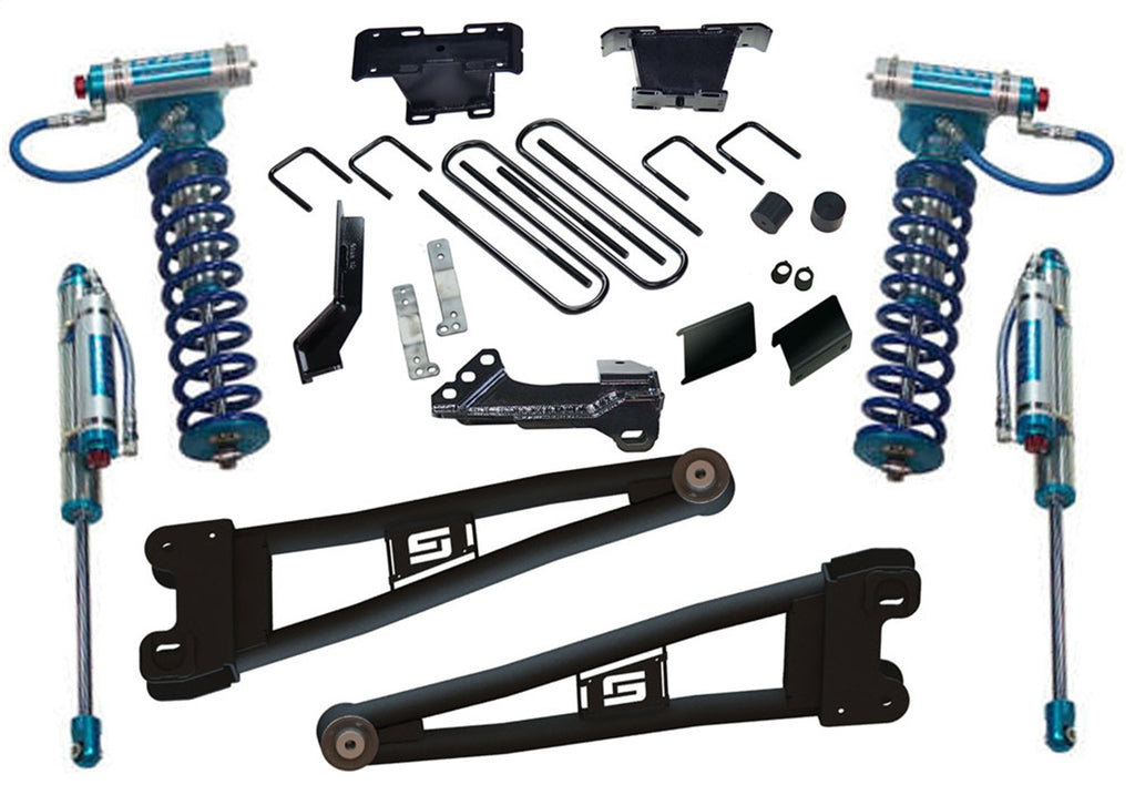 Superlift K1030KG 4in. Radius Arm Lift Kit-23-25 F250/F350 4WD Dsl w/King Coilovers/RearResShcks for Select Ford F-250 Super Duty, Ford F-350 Super Duty