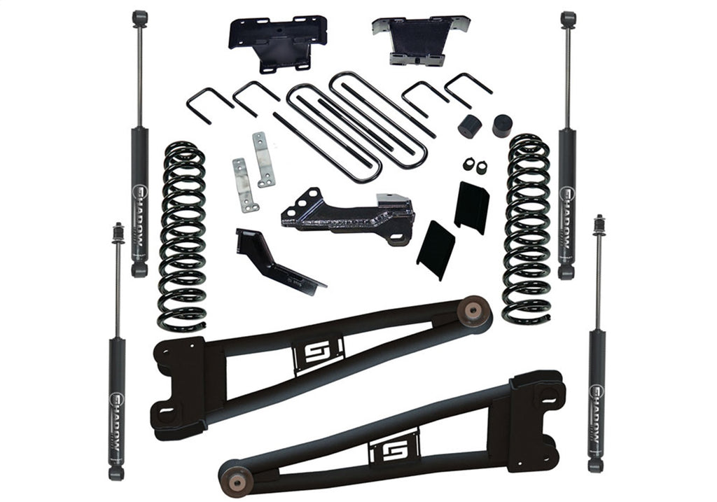Superlift K1030 4in. Radius Arm Lift Kit-23-25 F-250/F-350 4WD-Diesel-w/SL Shocks for Select Ford F-250 Super Duty, Ford F-350 Super Duty