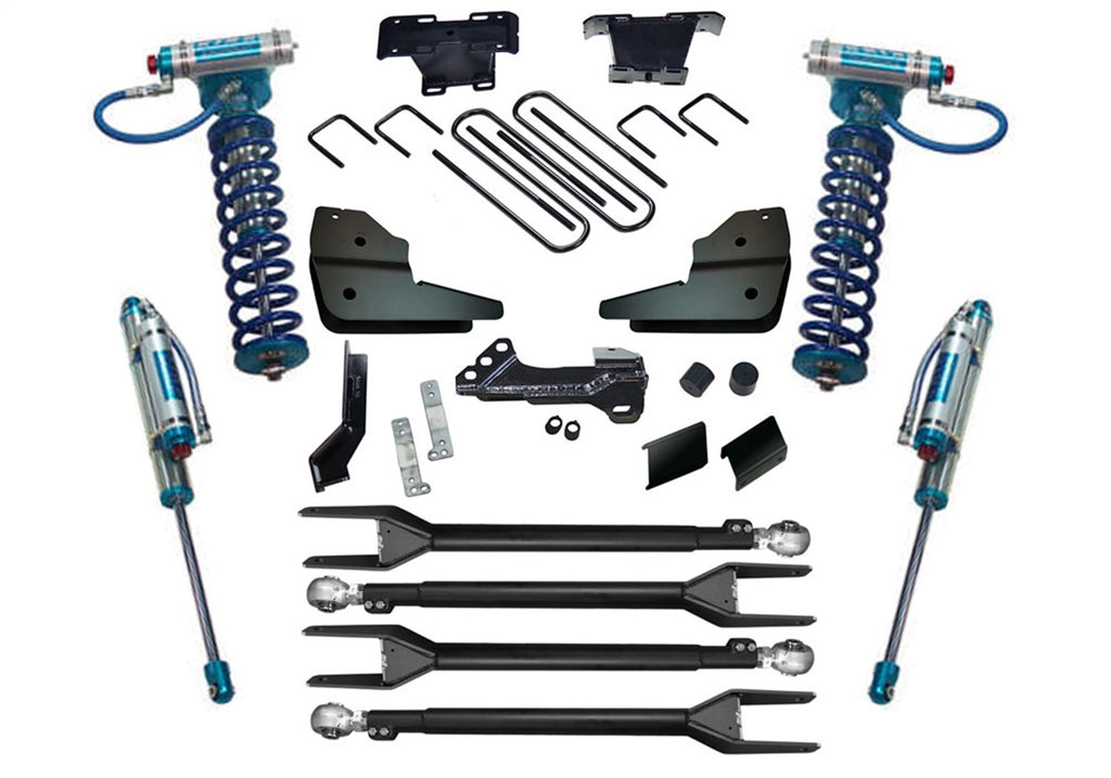 Superlift K1068KG 4in. 4-Link Lift Kit-23-25 F-250/F-350 4WD Dsl w/King Frt Clvrs/Res Rr Shcks for Select Ford F-250 Super Duty, Ford F-350 Super Duty