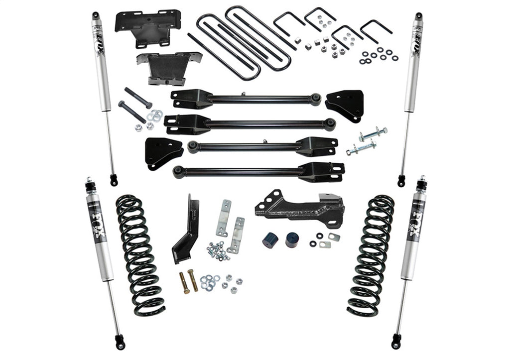 Superlift K166F 4in. Lift Kit w/FOX Shocks-17-22 F250/350 4WD Diesel w/4-Link Arms for Select Ford F-250 Super Duty, Ford F-350 Super Duty