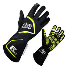 Load image into Gallery viewer, K1 RACEGEAR 23-FLT-NFY-L Gloves Flight Large Black-Flo Yellow