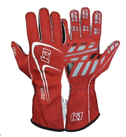 K1 RACEGEAR 23-TR1-R-M Glove Track1 Red Medium SFI 5