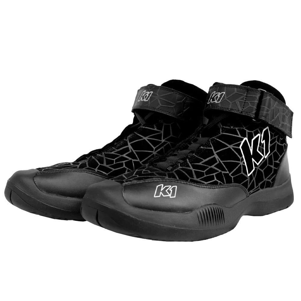 K1 RACEGEAR 24-VER-N-145 Crew Shoe Versus Nomex 14.5 Black SFI 3.3/5