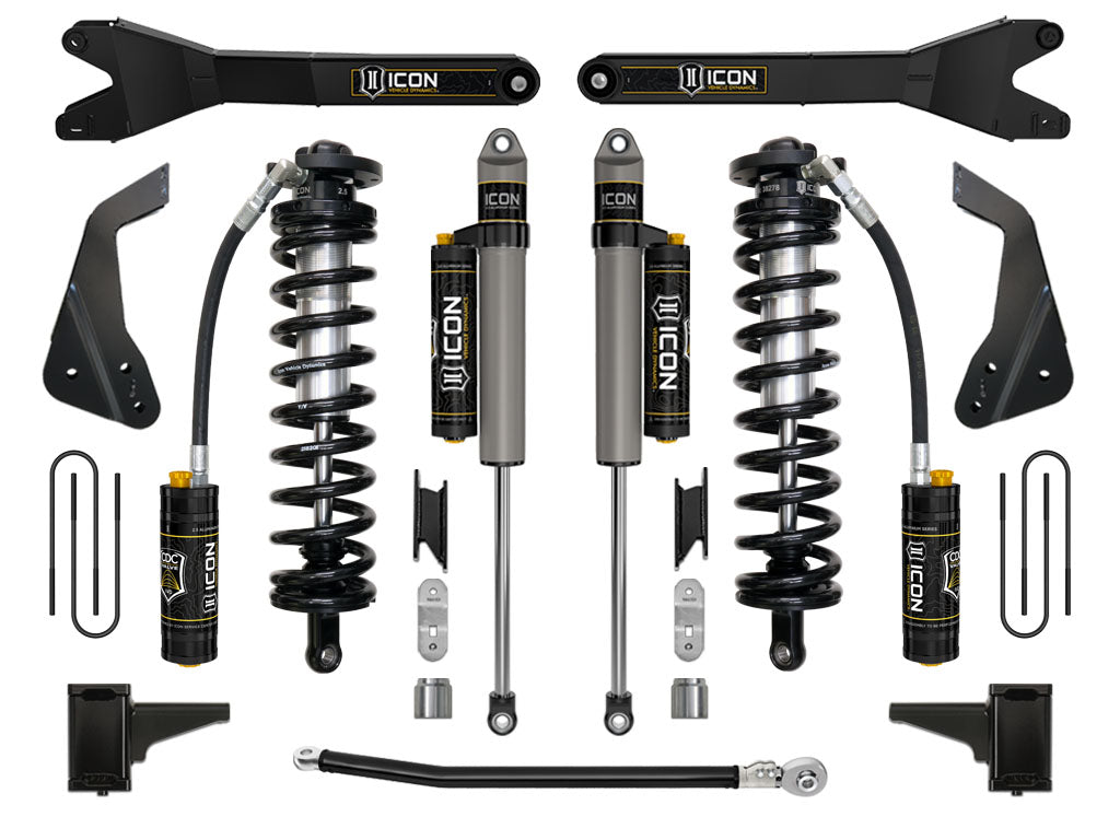 ICON Vehicle Dynamics K63124R 08-10 FORD F250/F350 4-5.5" STAGE 4 COILOVER CONVERSION SYSTEM W RADIUS ARM for Select Ford F-250 Super Duty, Ford F-350 Super Duty