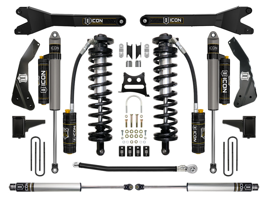 ICON Vehicle Dynamics K63135R 11-16 FORD F250/F350 4-5.5" STAGE 5 COILOVER CONVERSION SYSTEM W RADIUS ARM for Select Ford F-250 Super Duty, Ford F-350 Super Duty