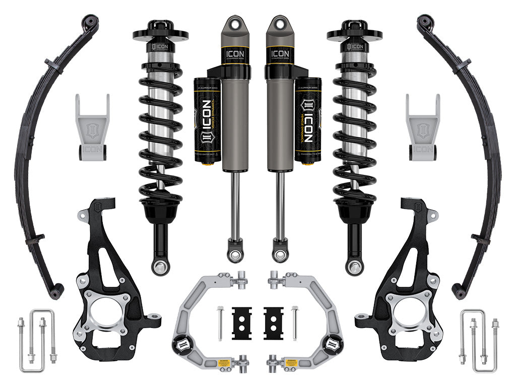 ICON Vehicle Dynamics K93142L 21-24 FORD F150 4WD 3.5-4.5" STAGE 2 SUSPENSION SYS BILLET UCA / LEAF PACK for Select Ford F-150
