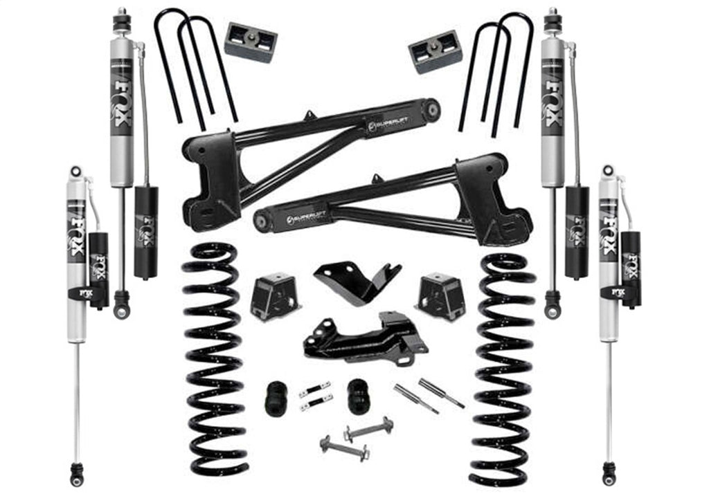 Superlift K975FX 4in. Lift Kit w/FOX 2.0 Reservoir Shocks-05-07 F250/350 4WD Dsl w/RepRadiusArms for Select Ford F-250 Super Duty, Ford F-350 Super Duty