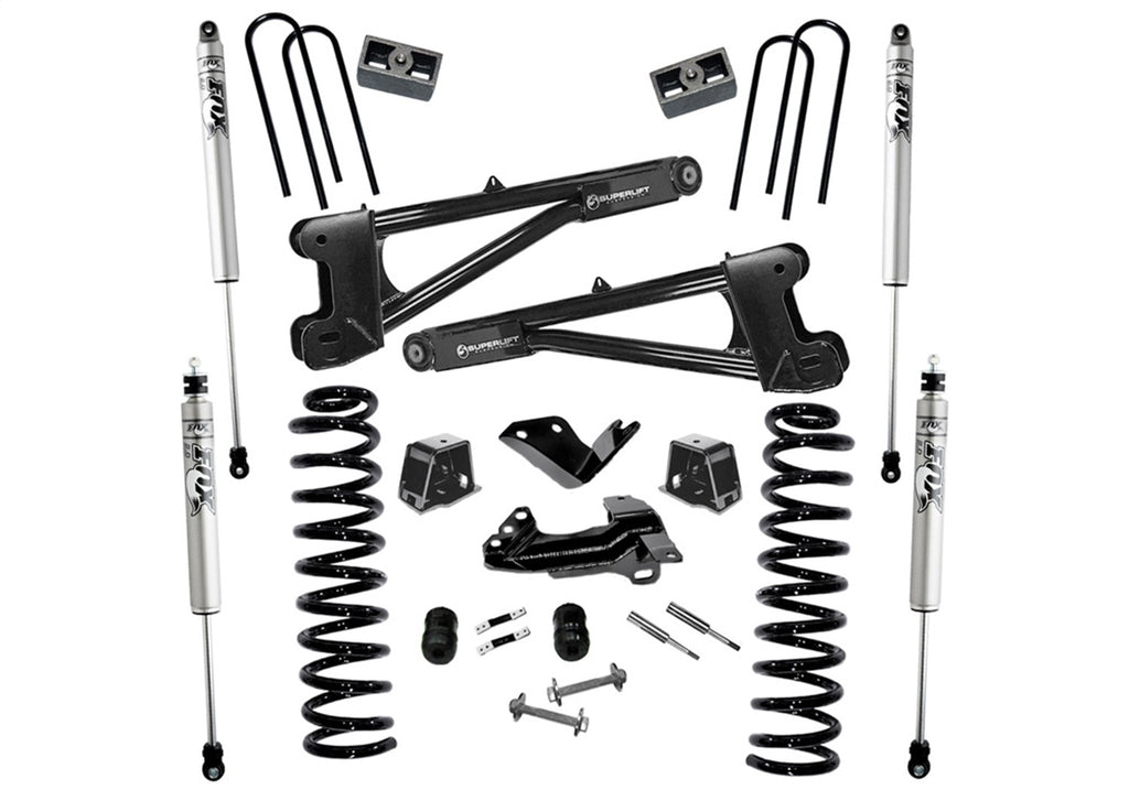 Superlift K975F 4in. Lift Kit w/FOX Shocks-05-07 F250/350 4WD Diesel w/Replacement Radius Arms for Select Ford F-250 Super Duty, Ford F-350 Super Duty