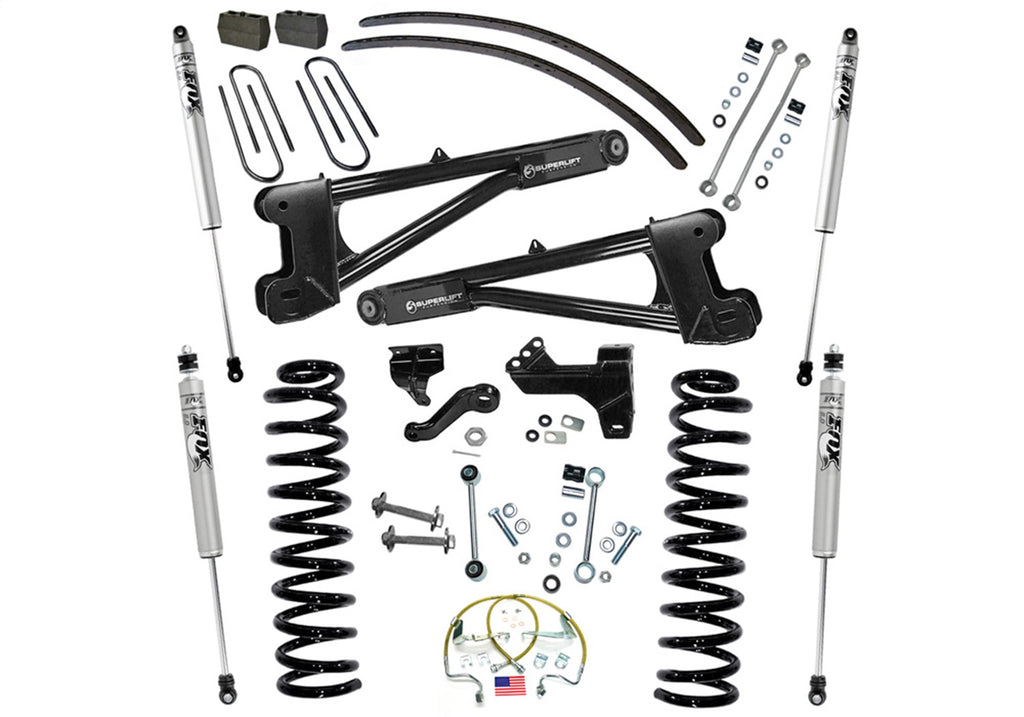 Superlift K983F 6in. Lift Kit w/FOX Shocks-08-10 F250/350 4WD Diesel w/Replacement Radius Arms for Select Ford F-250 Super Duty, Ford F-350 Super Duty