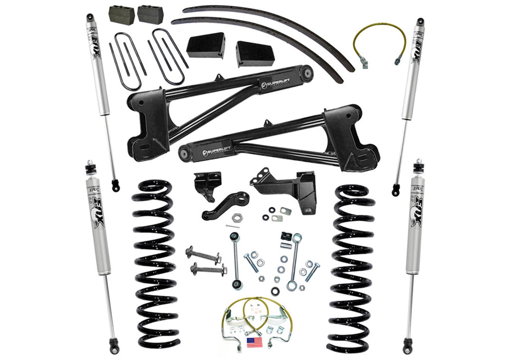 Superlift K985F 8in. Lift Kit w/FOX Shocks-08-10 F250/350 4WD Diesel w/Radius Arms for Select Ford F-250 Super Duty, Ford F-350 Super Duty