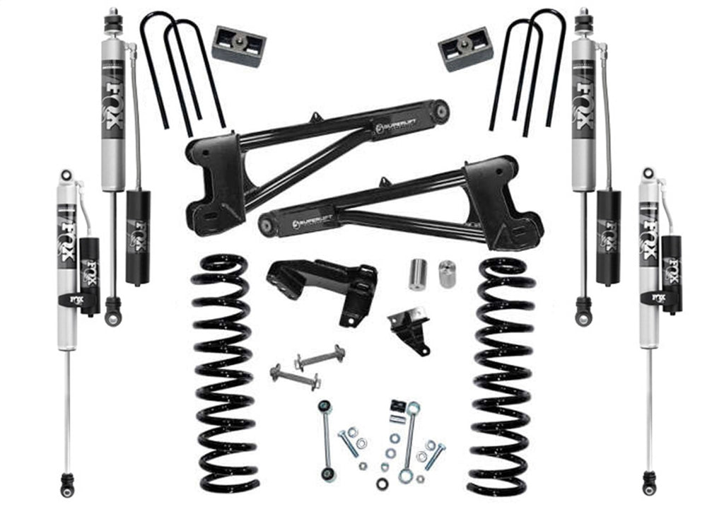 Superlift K987FX 4in. Lift Kit w/FOX 2.0 Reservoir Shocks-11-16 F250/350 4WD Dsl w/RepRadiusArms for Select Ford F-250 Super Duty, Ford F-350 Super Duty