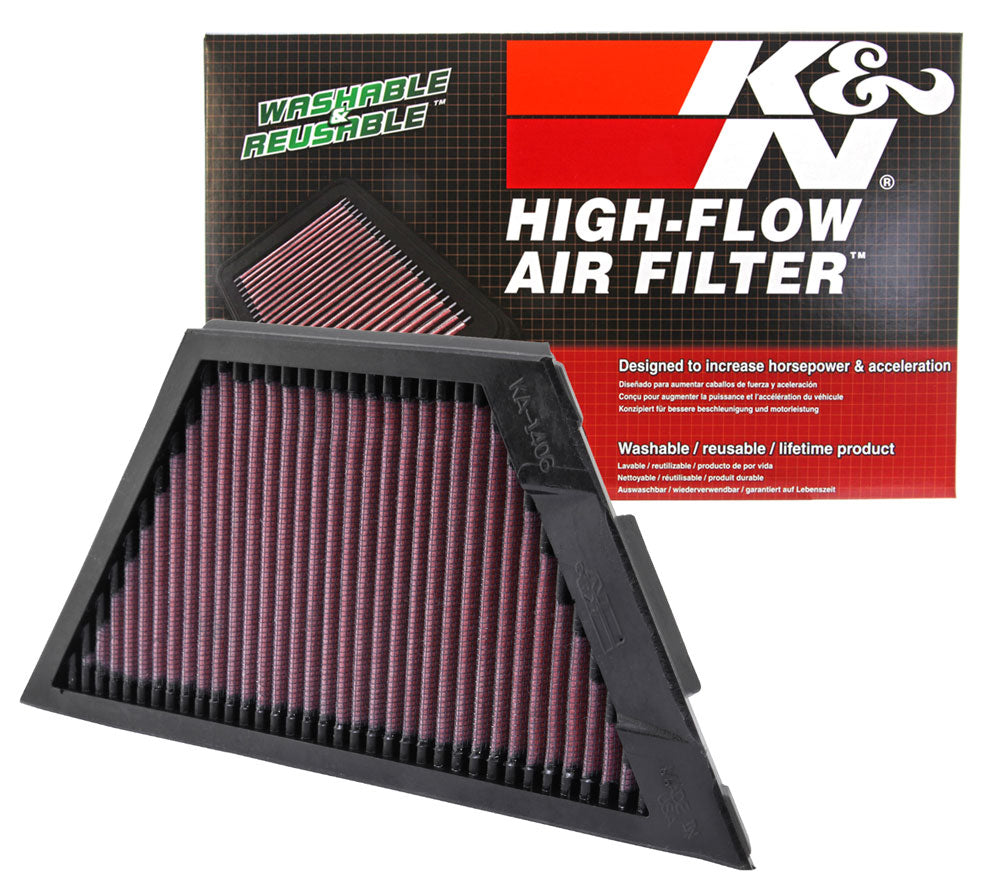 K&N KA-1406 Replacement Air Filter for Select Kawasaki ZG1400 Concours, Kawasaki ZG1400 Concours ABS, Kawasaki ZX1400 Ninja ZX-14