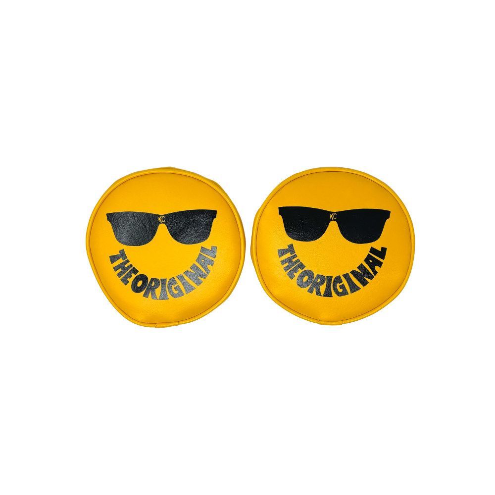 KC HiLiTES 5205 Cover - Retro 6" Vinyl Yellow w/ "THE ORIGINAL" Smiley Sunglasses (pr)
