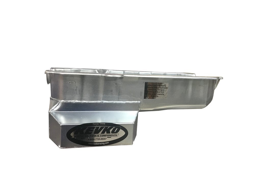 KEVKO OIL PANS & COMPONENTS 1086RH SBC Oil Pan Claimer 6qt RH Dipstick 80-85