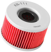 Load image into Gallery viewer, K&amp;N KN-111 Oil Filter for Select Honda CB400A Hondamatic, Honda CB400T Hawk, Honda CB400TI Hawk I, Honda CB400TII Hawk II, Honda CM250C Custom, Honda CM400A Hondamatic, Honda CM400C Custom, Honda CM400T, Honda CM450A Hondamatic, Honda CM450C Custom,