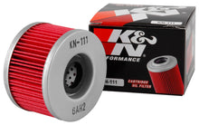 Load image into Gallery viewer, K&amp;N KN-111 Oil Filter for Select Honda CB400A Hondamatic, Honda CB400T Hawk, Honda CB400TI Hawk I, Honda CB400TII Hawk II, Honda CM250C Custom, Honda CM400A Hondamatic, Honda CM400C Custom, Honda CM400T, Honda CM450A Hondamatic, Honda CM450C Custom,