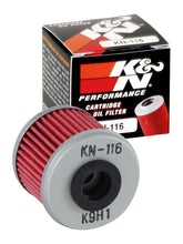 Load image into Gallery viewer, K&amp;N KN-116 Oil Filter for Select Honda CRF150F, Honda CRF150R, Honda CRF150R Expert, Honda CRF250R, Honda CRF250RWE, Honda CRF250RX, Honda CRF250X, Honda CRF450L, Honda CRF450R, Honda CRF450R 50th Anniversary Edition, Honda CRF450R-S, Honda CRF450RL,