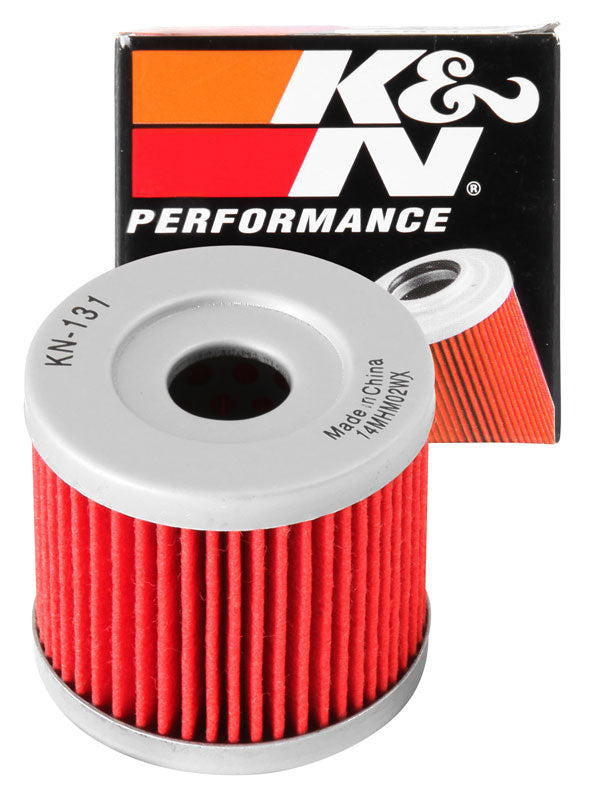 K&N KN-131 Oil Filter for Select Hyosung GT250, Hyosung GT250R, Hyosung GV250, Hyosung GV250 Aquila, Suzuki ALT125, Suzuki ALT185, Suzuki AN400 Burgman, Suzuki AN400 Burgman ABS, Suzuki DR100, Suzuki DR125, Suzuki GN125E, Suzuki LT-Z90 QuadSport, Suzuki
