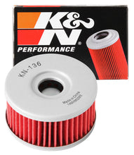 Load image into Gallery viewer, K&amp;N KN-136 Oil Filter for Select Beta Alp 40, Beta Euro 350, Beta Jonathan 350, Beta M4-4T, Suzuki DR-Z250, Suzuki DR250, Suzuki DR250SE, Suzuki DR350, Suzuki DR350S, Suzuki DR350SE, Suzuki GN250, Suzuki GZ250, Suzuki SP250, Suzuki TU250, Suzuki TU250X