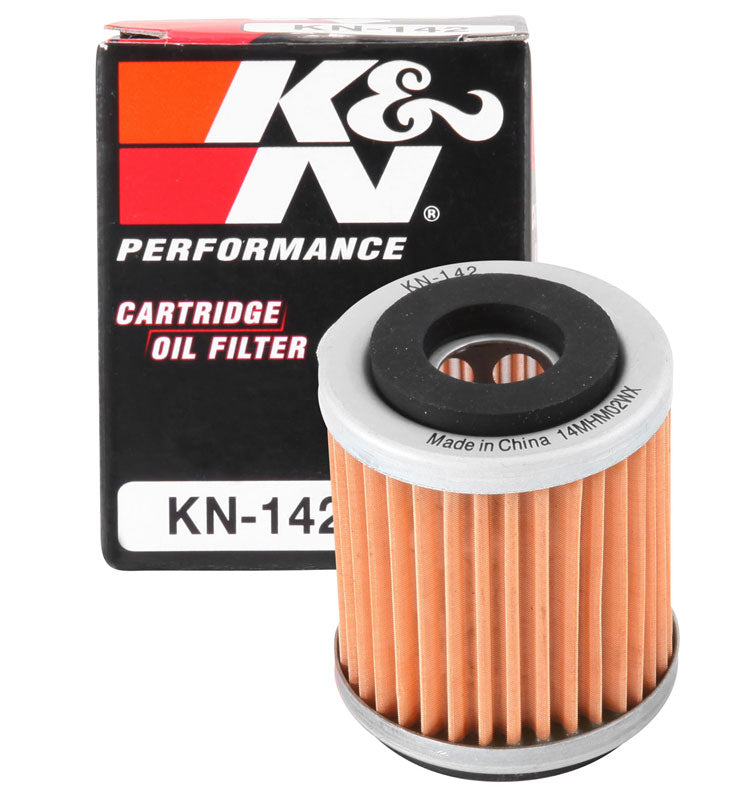 K&N KN-142 Oil Filter for Select Yamaha TTR250, Yamaha WR250F, Yamaha WR400F, Yamaha WR426F, Yamaha YFM350 Raptor, Yamaha YFM350ER Moto-4, Yamaha YFM350F Wolverine 4x4, Yamaha YFM350FW Big Bear 4x4, Yamaha YFM350X Warrior, Yamaha YFM400 Big Bear 2x4,