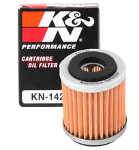 Load image into Gallery viewer, K&amp;N KN-142 Oil Filter for Select Yamaha TTR250, Yamaha WR250F, Yamaha WR400F, Yamaha WR426F, Yamaha YFM350 Raptor, Yamaha YFM350ER Moto-4, Yamaha YFM350F Wolverine 4x4, Yamaha YFM350FW Big Bear 4x4, Yamaha YFM350X Warrior, Yamaha YFM400 Big Bear 2x4,